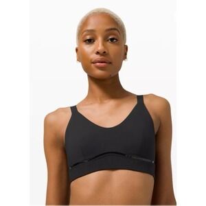Lululemon Radiant Motion Sports Bra 8 Black Adjustable Strap Medium Support Yoga